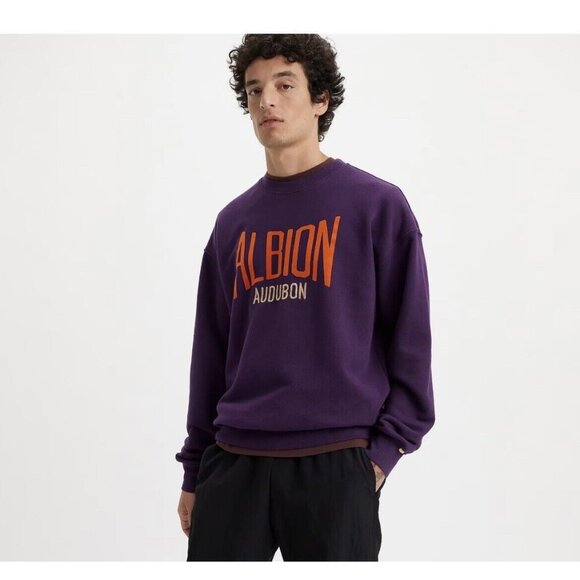 Levi’s Gold Tab Men’s Sweatshirt Albion Audubon Purple Size Large New - Picture 1 of 9
